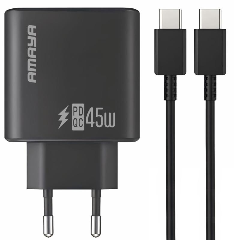 МЗП Amaya E70S PD45W (1USB-C) + кабель Type-C to Type-C на малюнкі №1