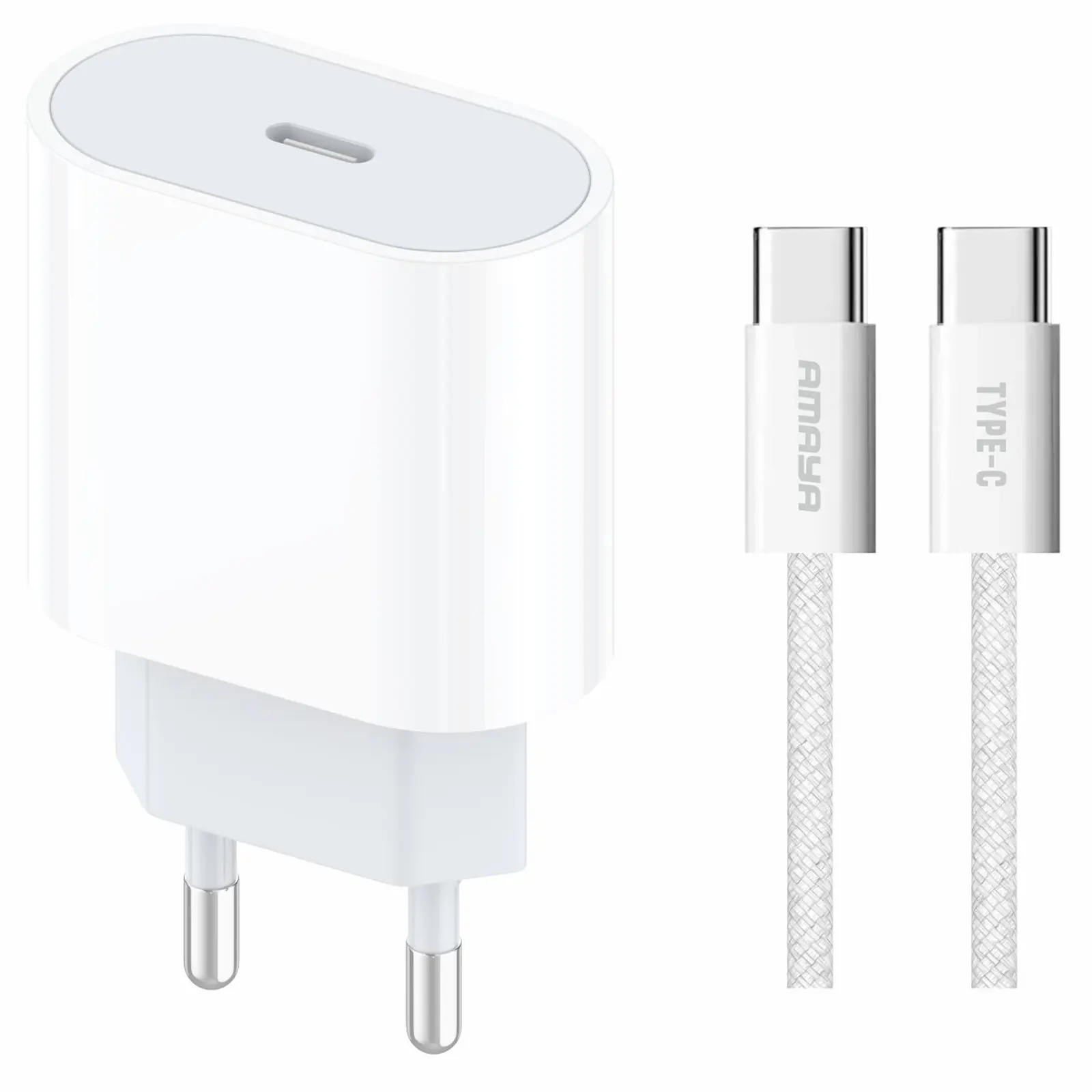 СЗУ Amaya E69S PD35W (1USB-C) + кабель Type-C to Type-C, White, купить оптом с доставкой