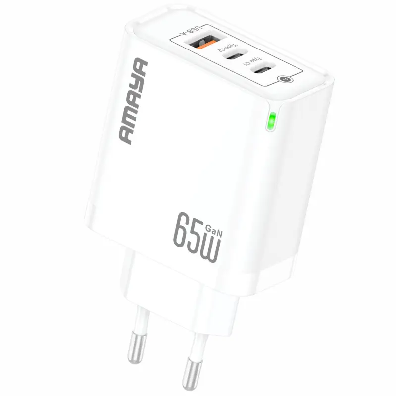 СЗУ Amaya E102T PD65W+QC3.0 GaN (1USB-A/2C), купить оптом с доставкой