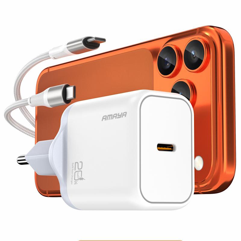 МЗП Amaya E280S PD20W GaN (1USB-C) + кабель Type-C to Type-C на малюнкі №1