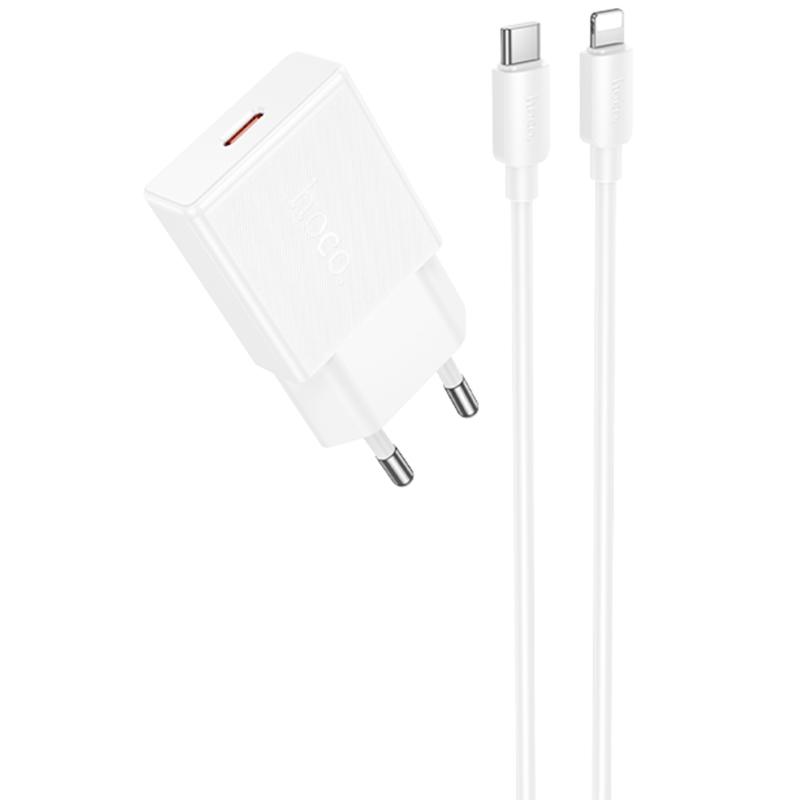 МЗП Hoco N72 Speed ultra-thin PD20W (1USB-C) + кабель Type-C to Lightning на малюнкі №1