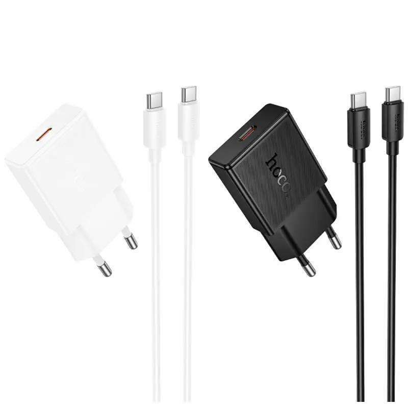 СЗУ Hoco N72 Speed ultra-thin PD20W (1USB-C) + кабель Type-C to Type-C, купить оптом с доставкой