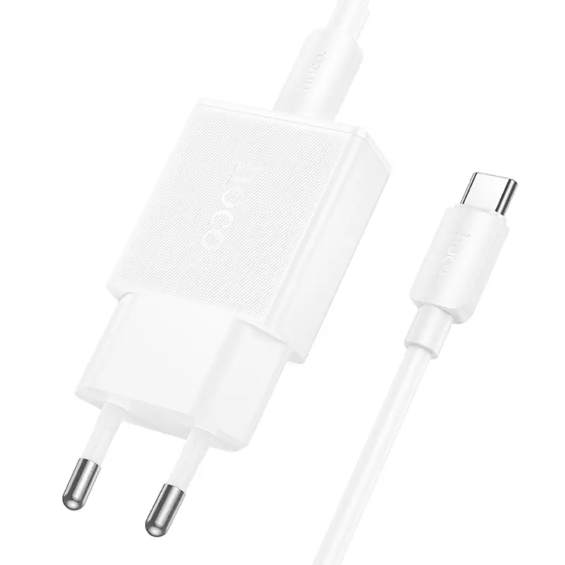 СЗУ Hoco N72 Speed ultra-thin PD20W (1USB-C) + кабель Type-C to Type-C, White 3, купить оптом с доставкой