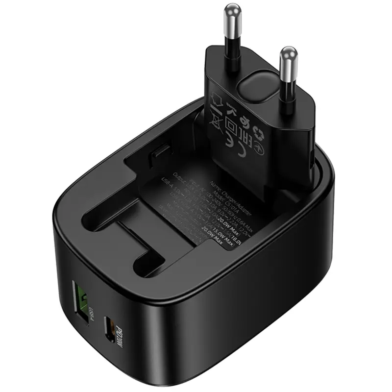 МЗП Hoco CS101A Folding PD20W+QC3.0 (1USB-A/1C), Black 2, купити оптом з доставкою