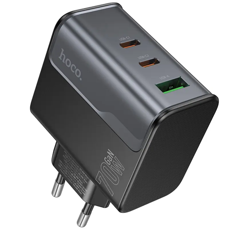 СЗУ Hoco CS75A Star Speed PD70W+QC3.0 (1USB-A/2C), Midnight black, купить оптом с доставкой