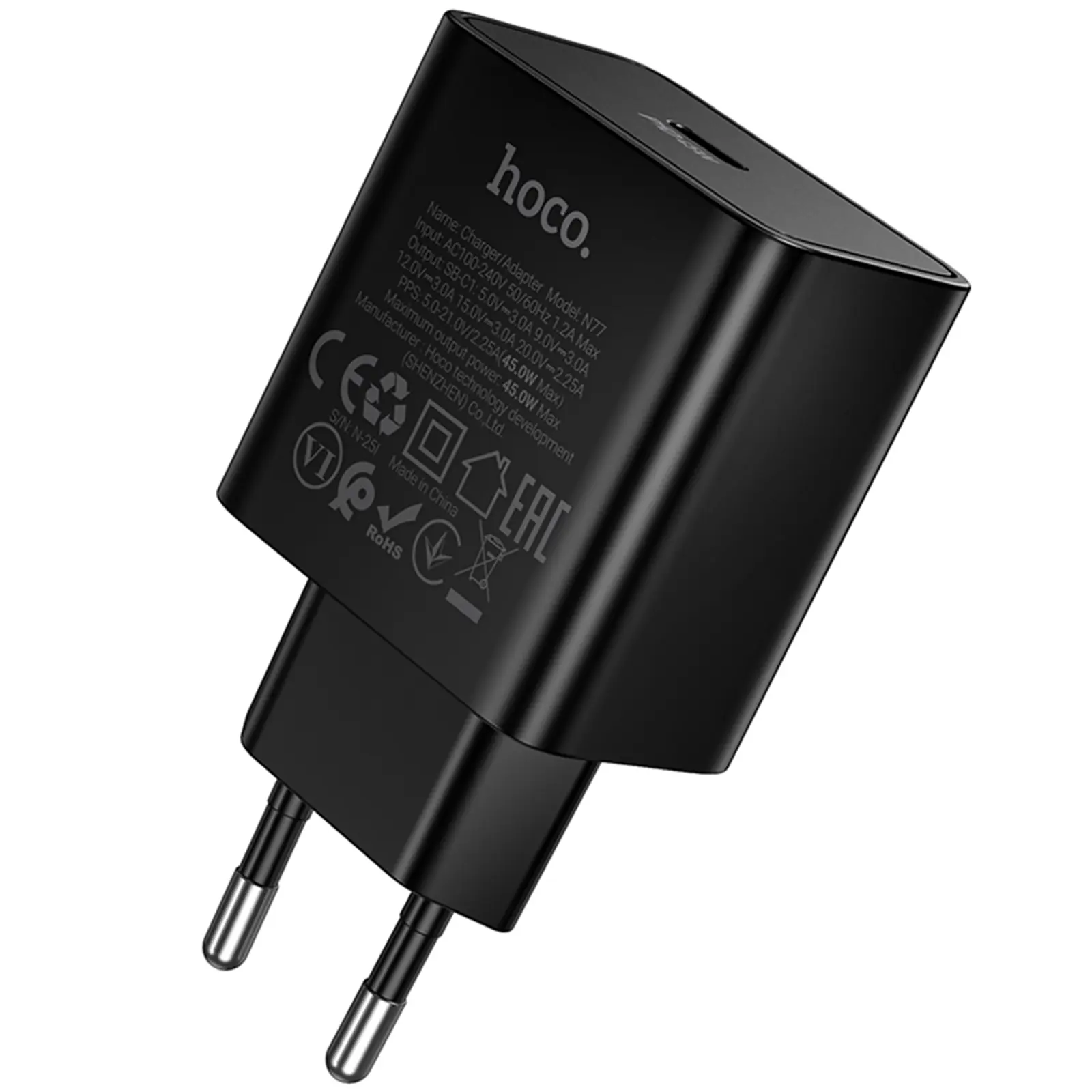 МЗП Hoco N77 Star PD45W (1USB-C), Black 2, купити оптом з доставкою