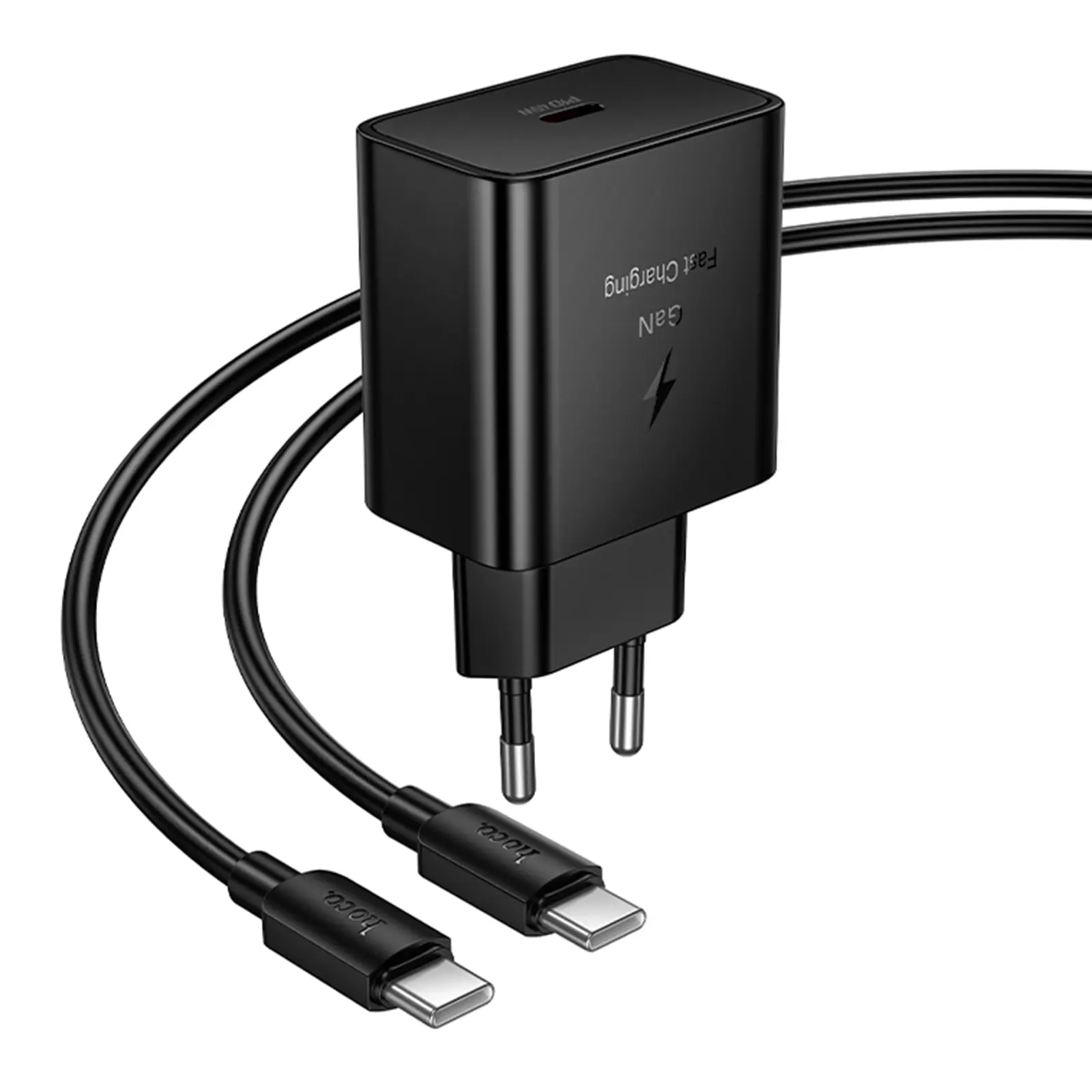 СЗУ Hoco N77 Star PD45W (1USB-C) + кабель Type-C to Type-C, Black 4, купить оптом с доставкой