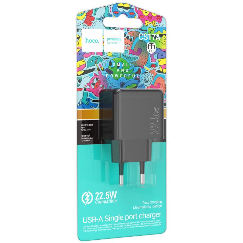 СЗУ Hoco CS17A Wish QC3.0 22.5W (1USB-A) на картинке №2
