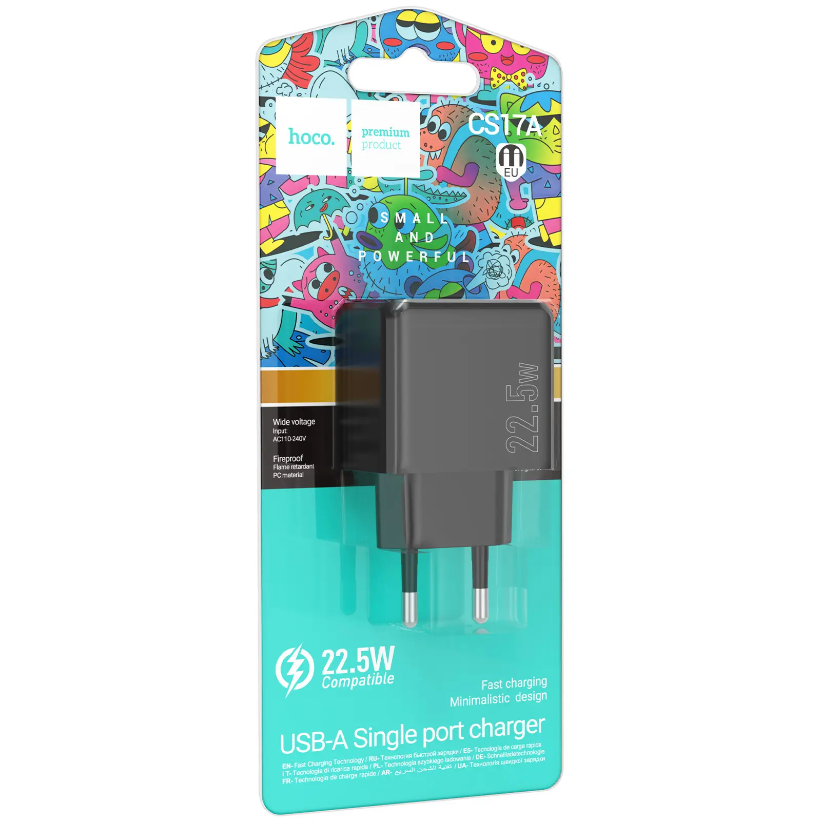 СЗУ Hoco CS17A Wish QC3.0 22.5W (1USB-A), Black 1, купить оптом с доставкой