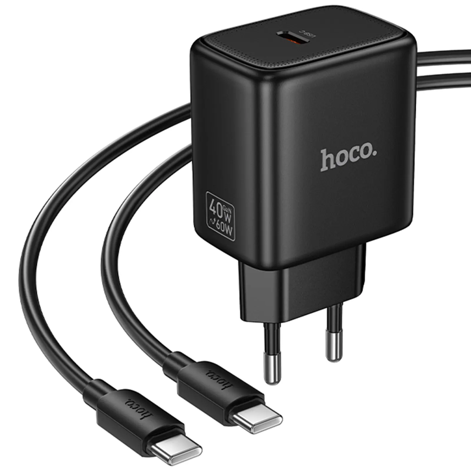 СЗУ Hoco N83 Profit PD40W (1USB-C) + кабель Type-C to Type-C, Black 3, купить оптом с доставкой