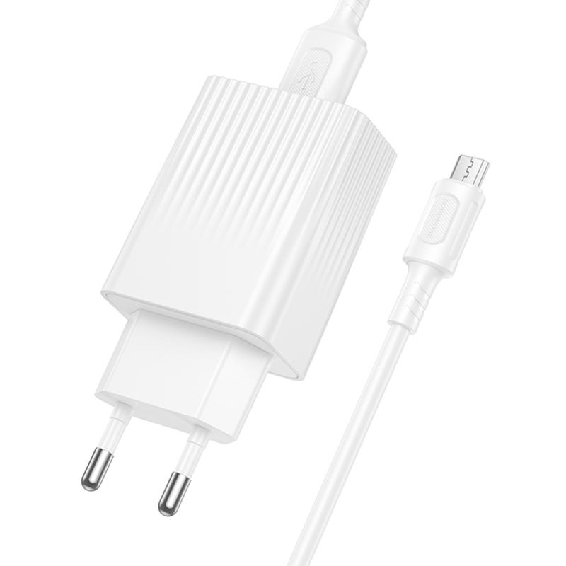СЗУ Borofone BAS72A Source QC3.0 (1USB-A) + кабель USB to MicroUSB на картинке №4