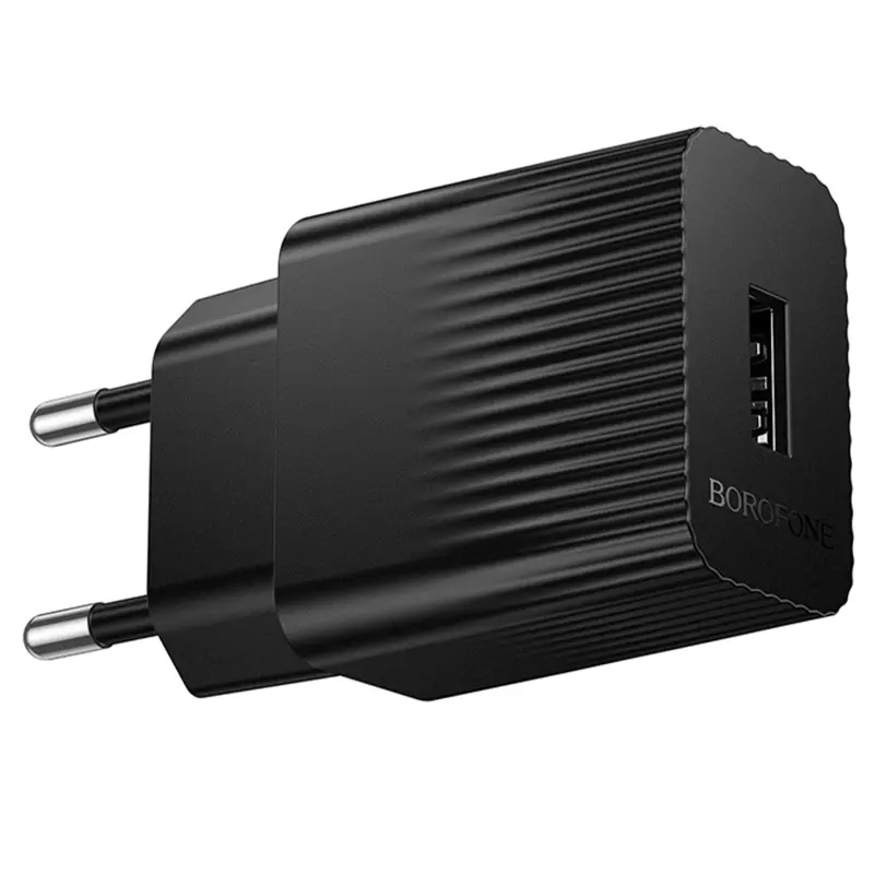 МЗП Borofone BAS71A Source 2.1A (1USB-A), Black 1, купити оптом з доставкою