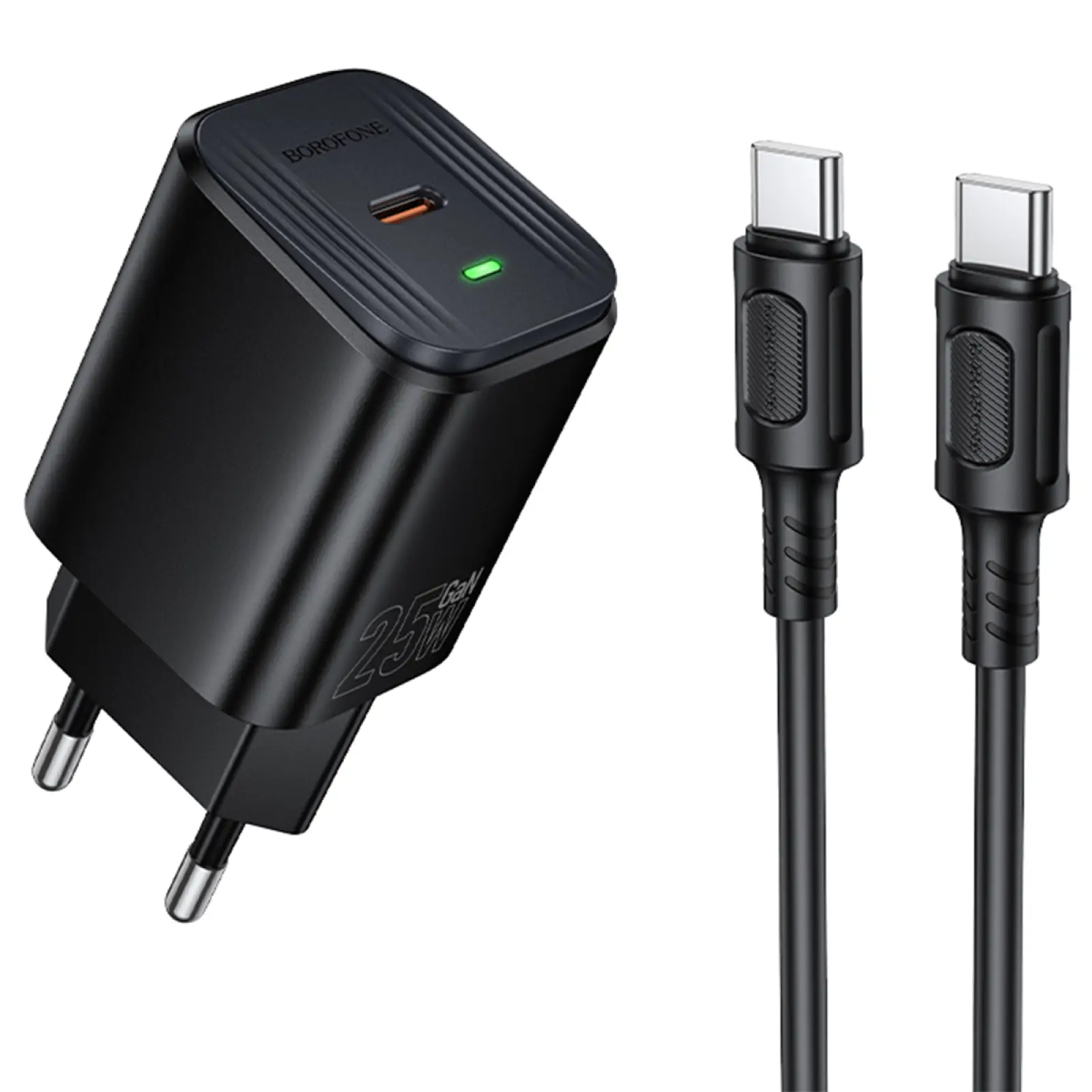 СЗУ Borofone BAS84A Star PD25W (1USB-C) + кабель Type-C to Type-C, купить оптом с доставкой