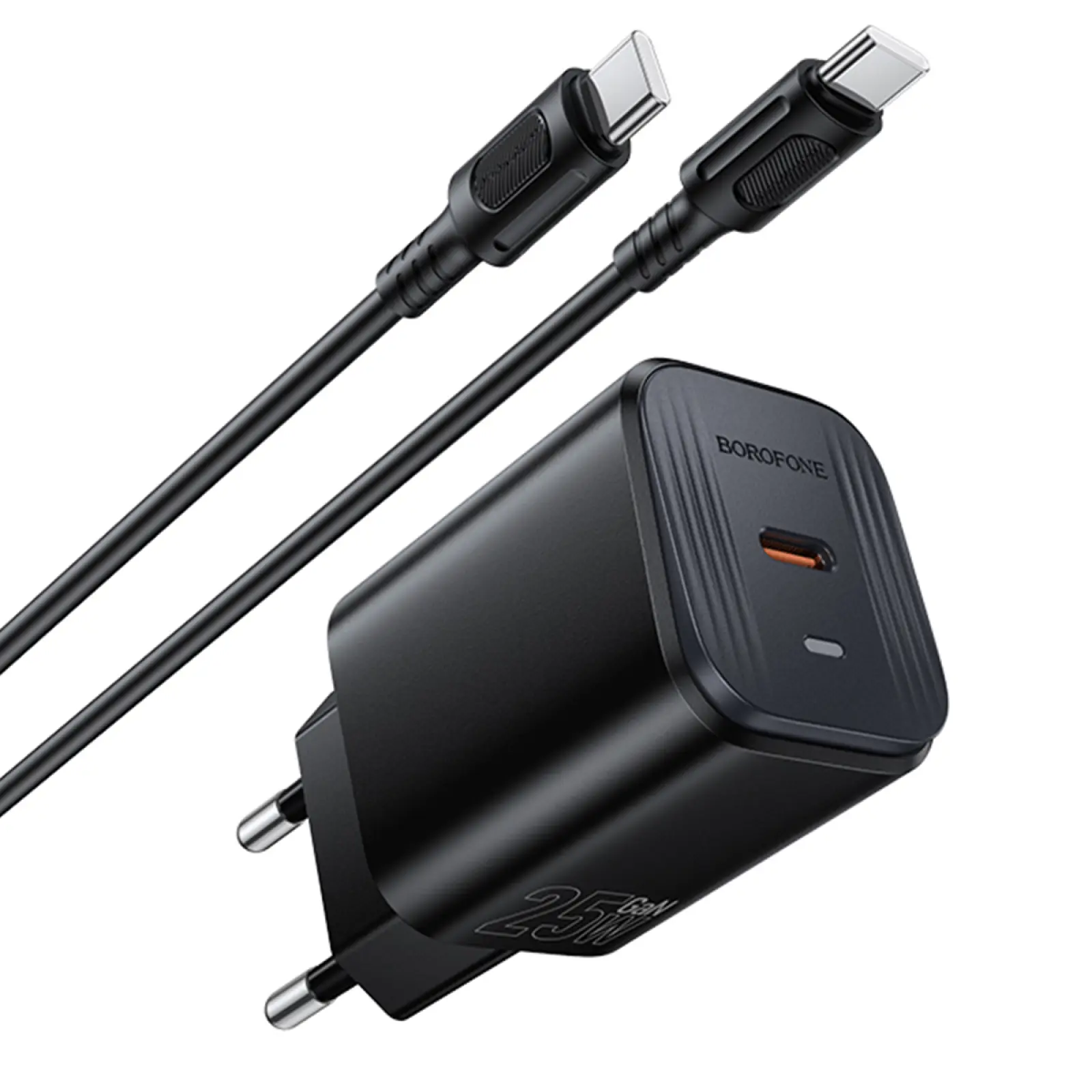 СЗУ Borofone BAS84A Star PD25W (1USB-C) + кабель Type-C to Type-C, Black 3, купить оптом с доставкой
