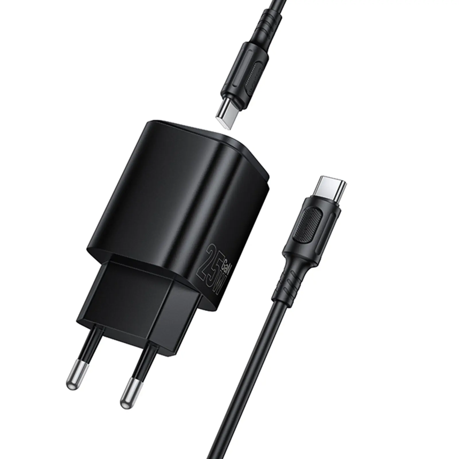 СЗУ Borofone BAS84A Star PD25W (1USB-C) + кабель Type-C to Type-C, Black 4, купить оптом с доставкой