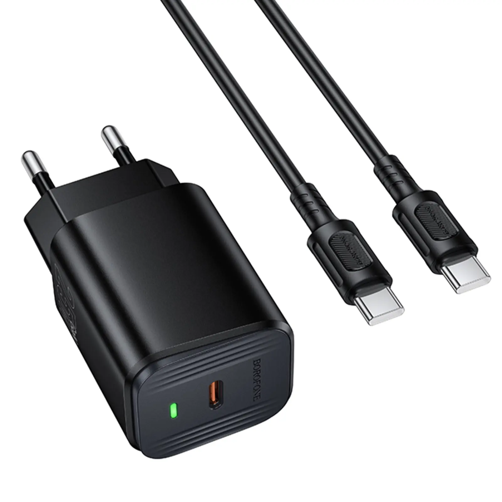СЗУ Borofone BAS84A Star PD25W (1USB-C) + кабель Type-C to Type-C, Black 5, купить оптом с доставкой