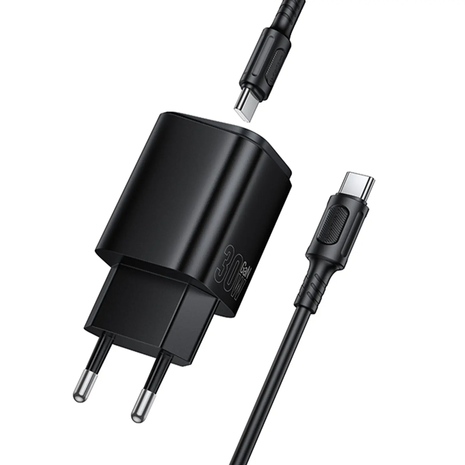 СЗУ Borofone BAS85A Star PD30W+QC3.0 (1USB-A/1C) + кабель Type-C to Type-C, Black 4, купить оптом с доставкой