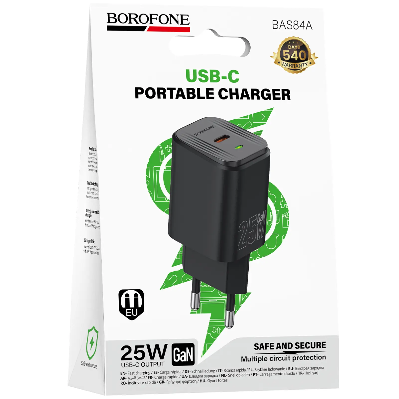МЗП Borofone BAS84A Star PD25W (1USB-C), Black 1, купити оптом з доставкою