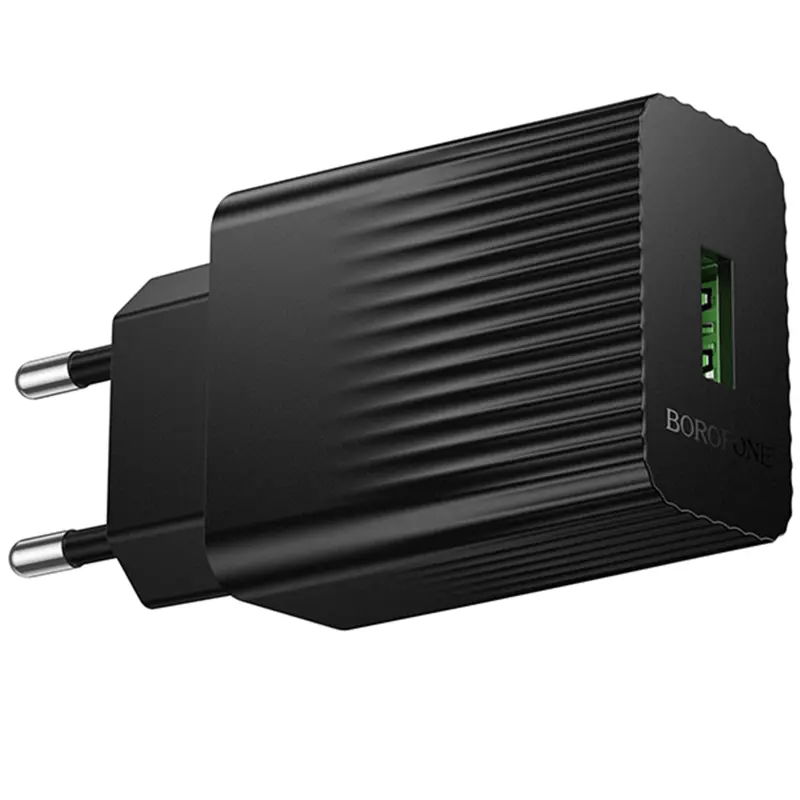 МЗП Borofone BAS72A Source QC3.0 (1USB-A), Black 2, купити оптом з доставкою