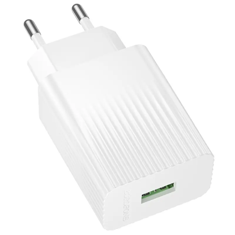 МЗП Borofone BAS72A Source QC3.0 (1USB-A), White, купити оптом з доставкою