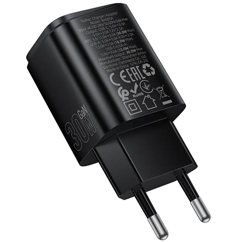 МЗП Borofone BAS85A Star PD30W+QC3.0 (1USB-A/1C), Black 2, купити оптом з доставкою