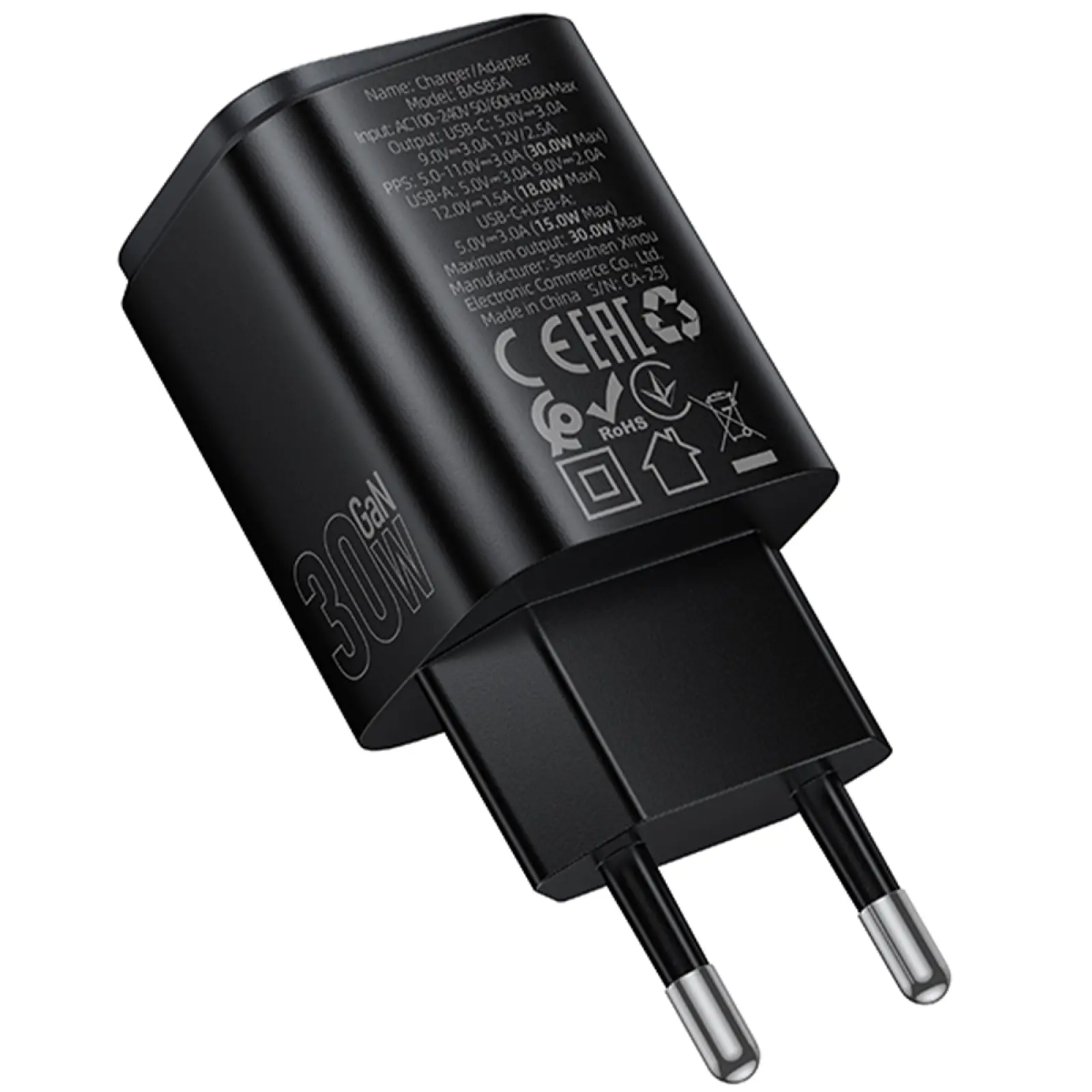 МЗП Borofone BAS85A Star PD30W+QC3.0 (1USB-A/1C), Black 2, купити оптом з доставкою