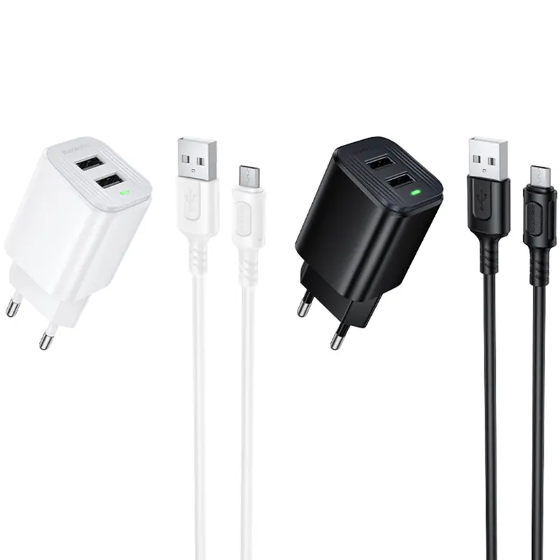 СЗУ Borofone BAS81A Star 10.5W (2USB-A) + кабель USB to MicroUSB, купить оптом с доставкой