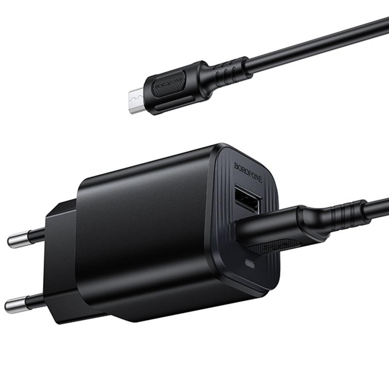 СЗУ Borofone BAS81A Star 10.5W (2USB-A) + кабель USB to MicroUSB на картинке №3