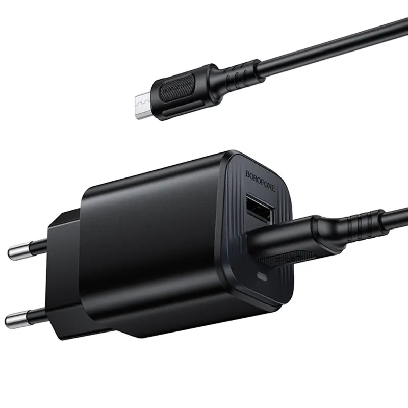 СЗУ Borofone BAS81A Star 10.5W (2USB-A) + кабель USB to MicroUSB, Black 2, купить оптом с доставкой