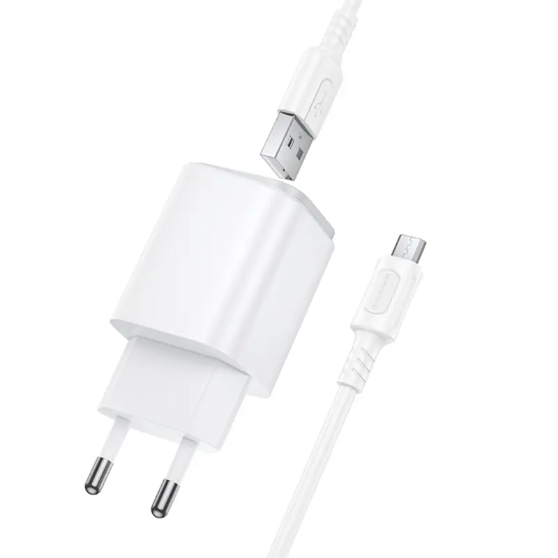 СЗУ Borofone BAS81A Star 10.5W (2USB-A) + кабель USB to MicroUSB, White 3, купить оптом с доставкой