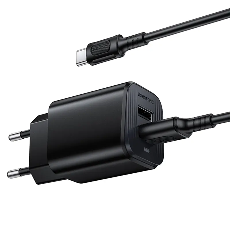 СЗУ Borofone BAS81A Star 10.5W (2USB-A) + кабель USB to Type-C, Black 2, купить оптом с доставкой