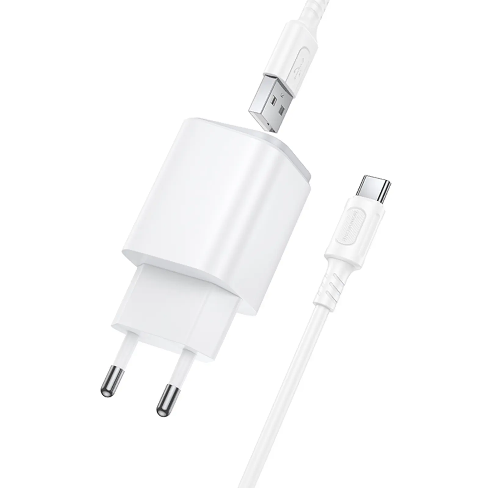 СЗУ Borofone BAS81A Star 10.5W (2USB-A) + кабель USB to Type-C, White 1, купить оптом с доставкой