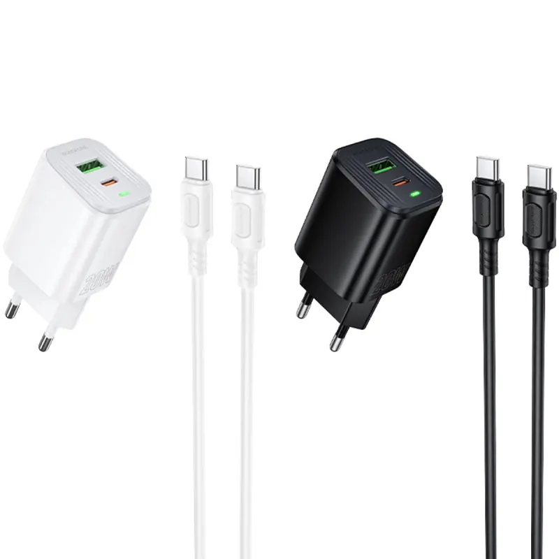 СЗУ Borofone BAS83A Star PD20W+QC3.0 (1USB-A/1C) + кабель Type-C to Type-C, купить оптом с доставкой
