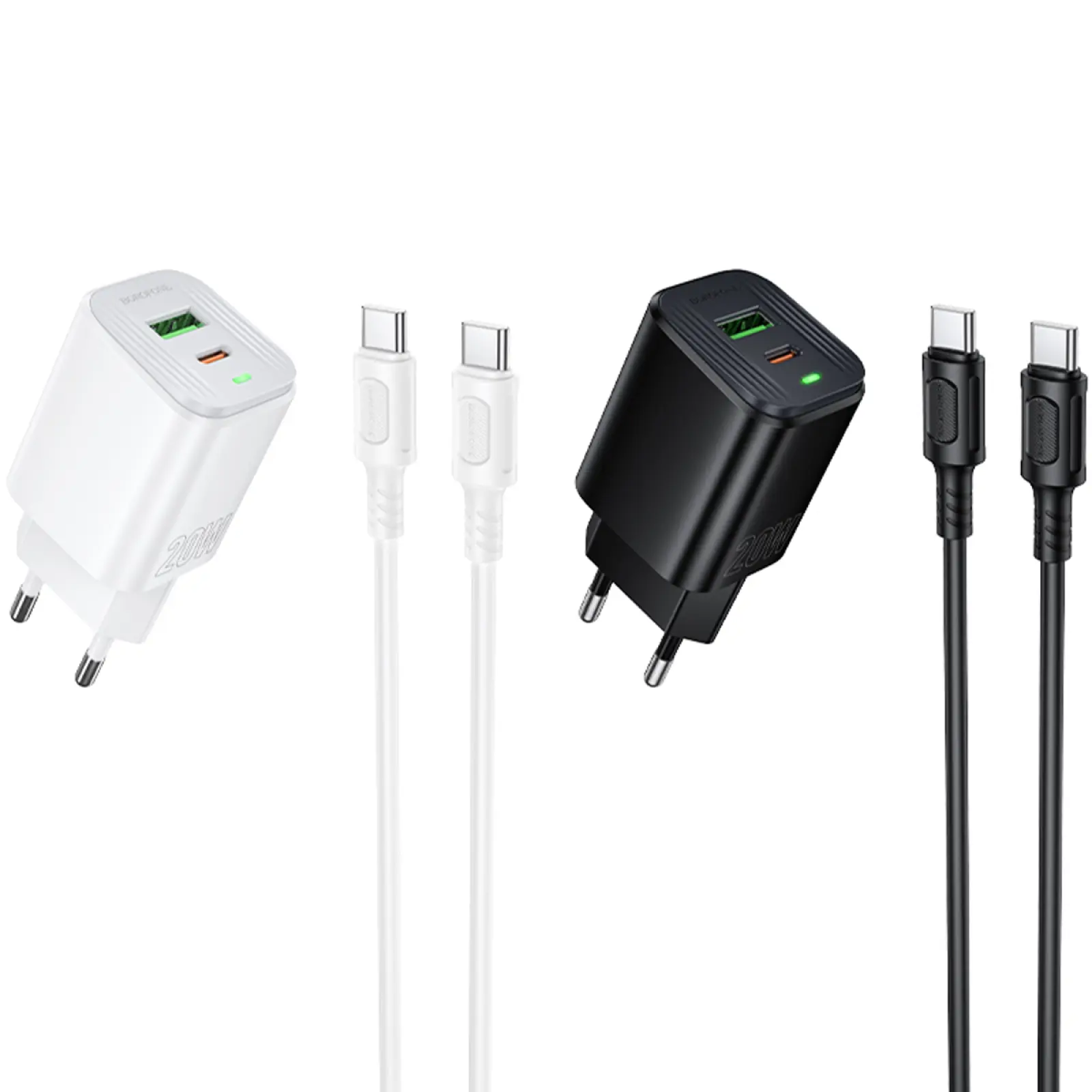 СЗУ Borofone BAS83A Star PD20W+QC3.0 (1USB-A/1C) + кабель Type-C to Type-C, купить оптом с доставкой