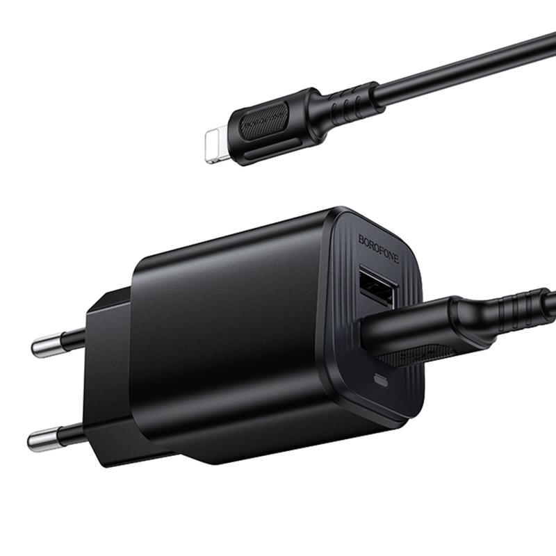 СЗУ Borofone BAS81A Star 10.5W (2USB-A) + кабель USB to Lightning на картинке №2