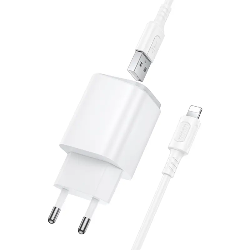 СЗУ Borofone BAS81A Star 10.5W (2USB-A) + кабель USB to Lightning, White 3, купить оптом с доставкой