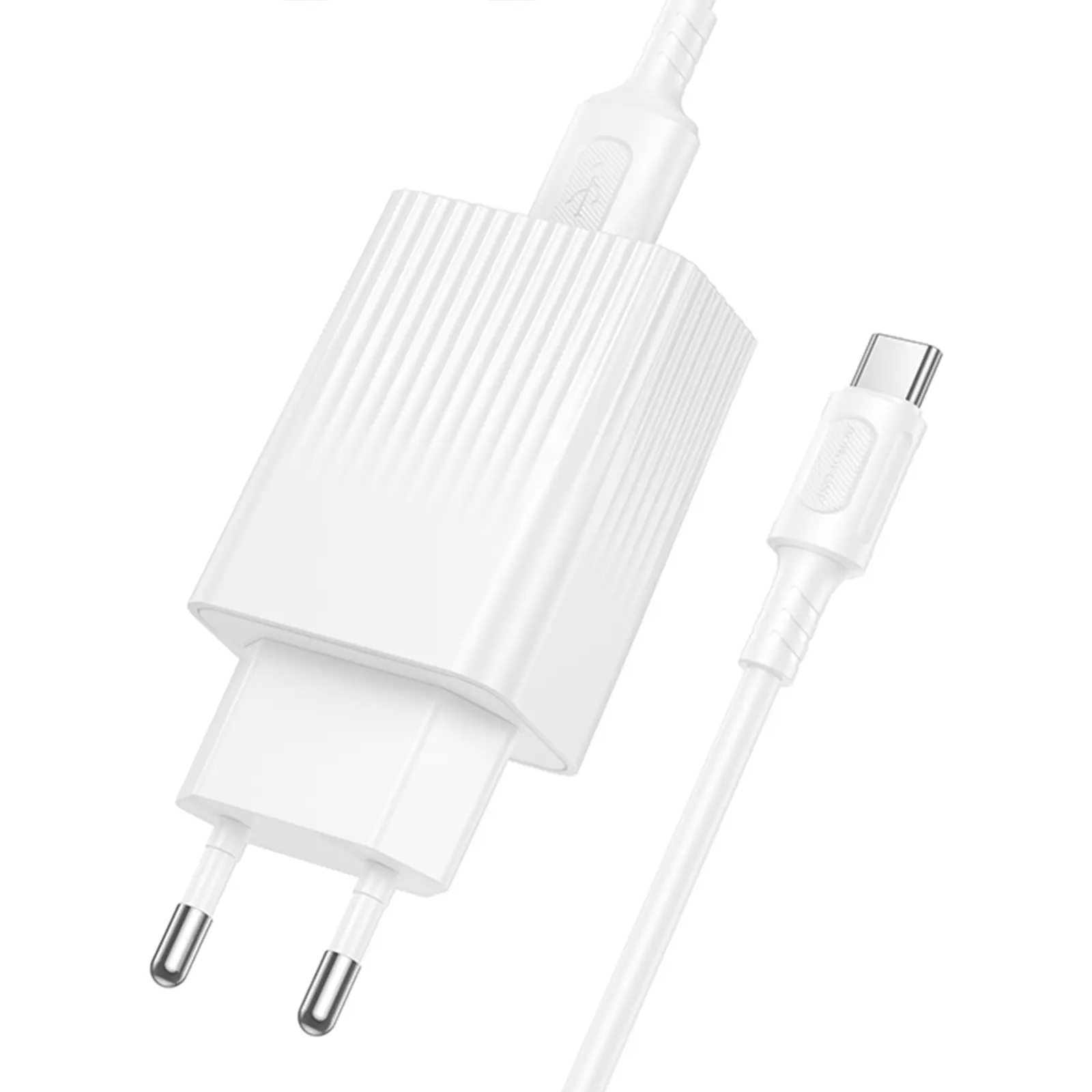 СЗУ Borofone BAS72A Source QC3.0 (1USB-A) + кабель USB to Type-C, White 1, купить оптом с доставкой