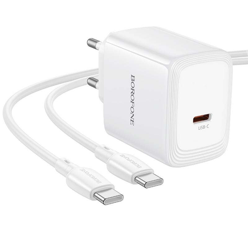 СЗУ Borofone BN33 Fuente PD40W (1USB-C) + кабель Type-C to Type-C на картинке №5