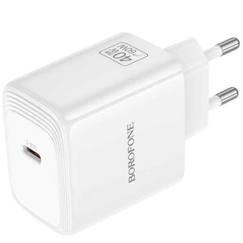 СЗУ Borofone BN33 Fuente PD40W (1USB-C), White 5, купить оптом с доставкой