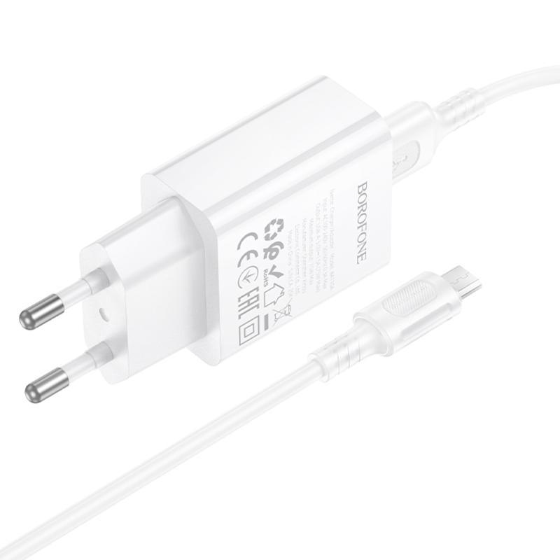 СЗУ Borofone BA110A Lemi 7.5W (1USB-A) + кабель USB to MicroUSB на картинке №4