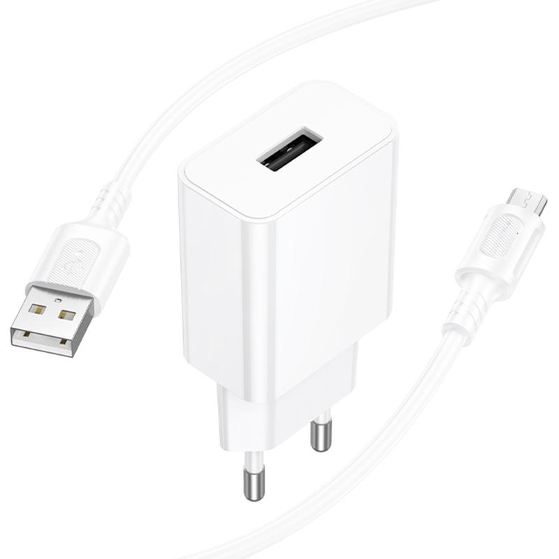 СЗУ Borofone BA110A Lemi 7.5W (1USB-A) + кабель USB to MicroUSB на картинке №5
