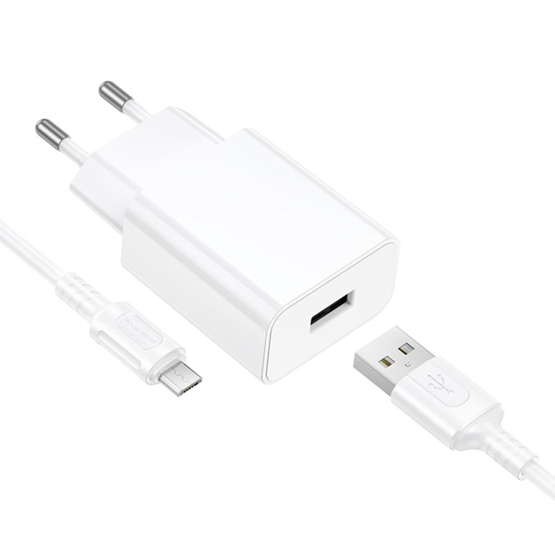 СЗУ Borofone BA110A Lemi 7.5W (1USB-A) + кабель USB to MicroUSB на картинке №6