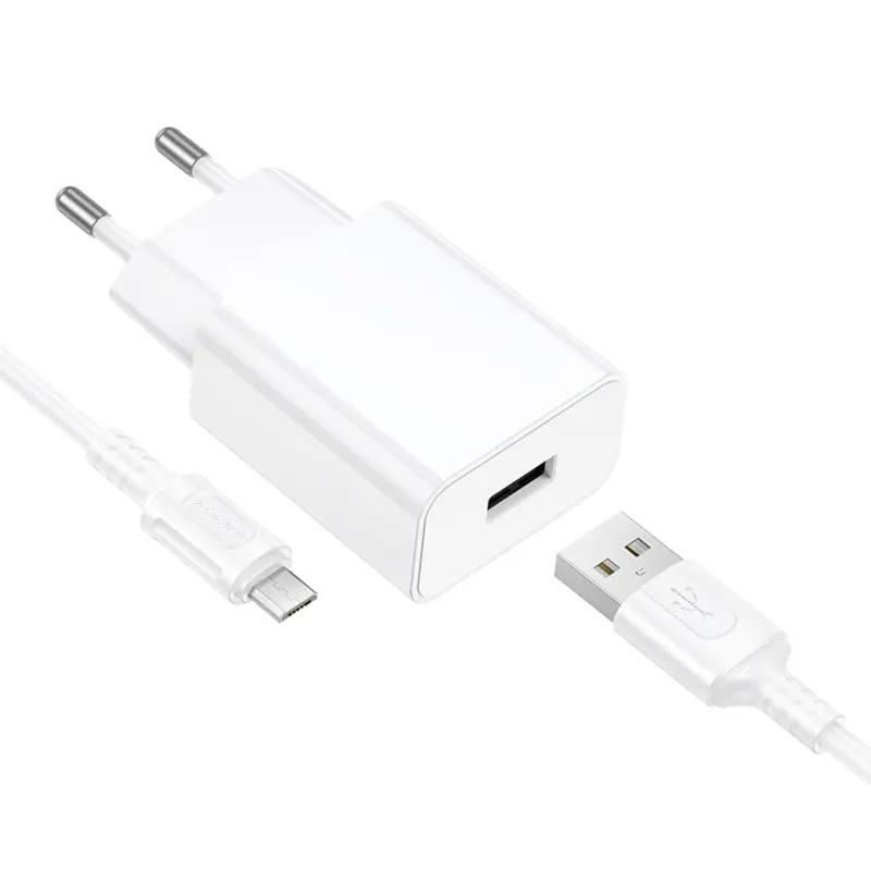 МЗП Borofone BA110A Lemi 7.5W (1USB-A) + кабель USB to MicroUSB, White 5, купити оптом з доставкою