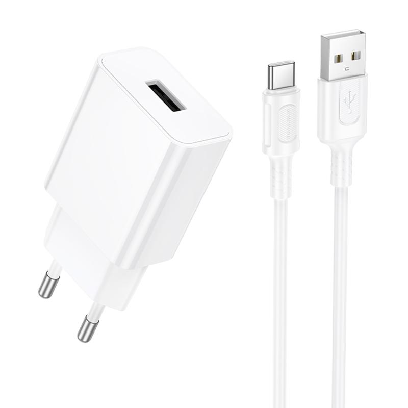 СЗУ Borofone BA110A Lemi 7.5W (1USB-A) + кабель USB to Type-C на картинке №1