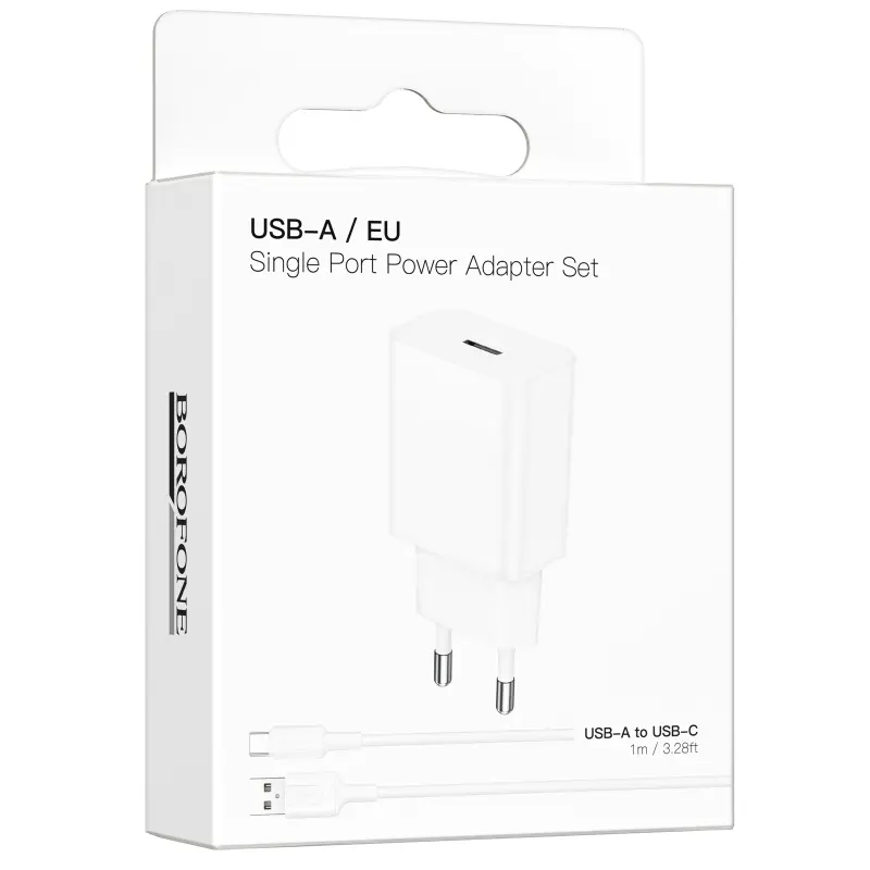 СЗУ Borofone BA110A Lemi 7.5W (1USB-A) + кабель USB to Type-C, White 1, купить оптом с доставкой