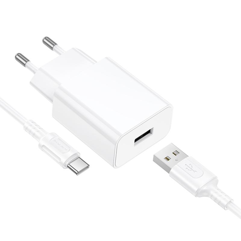 СЗУ Borofone BA110A Lemi 7.5W (1USB-A) + кабель USB to Type-C на картинке №3