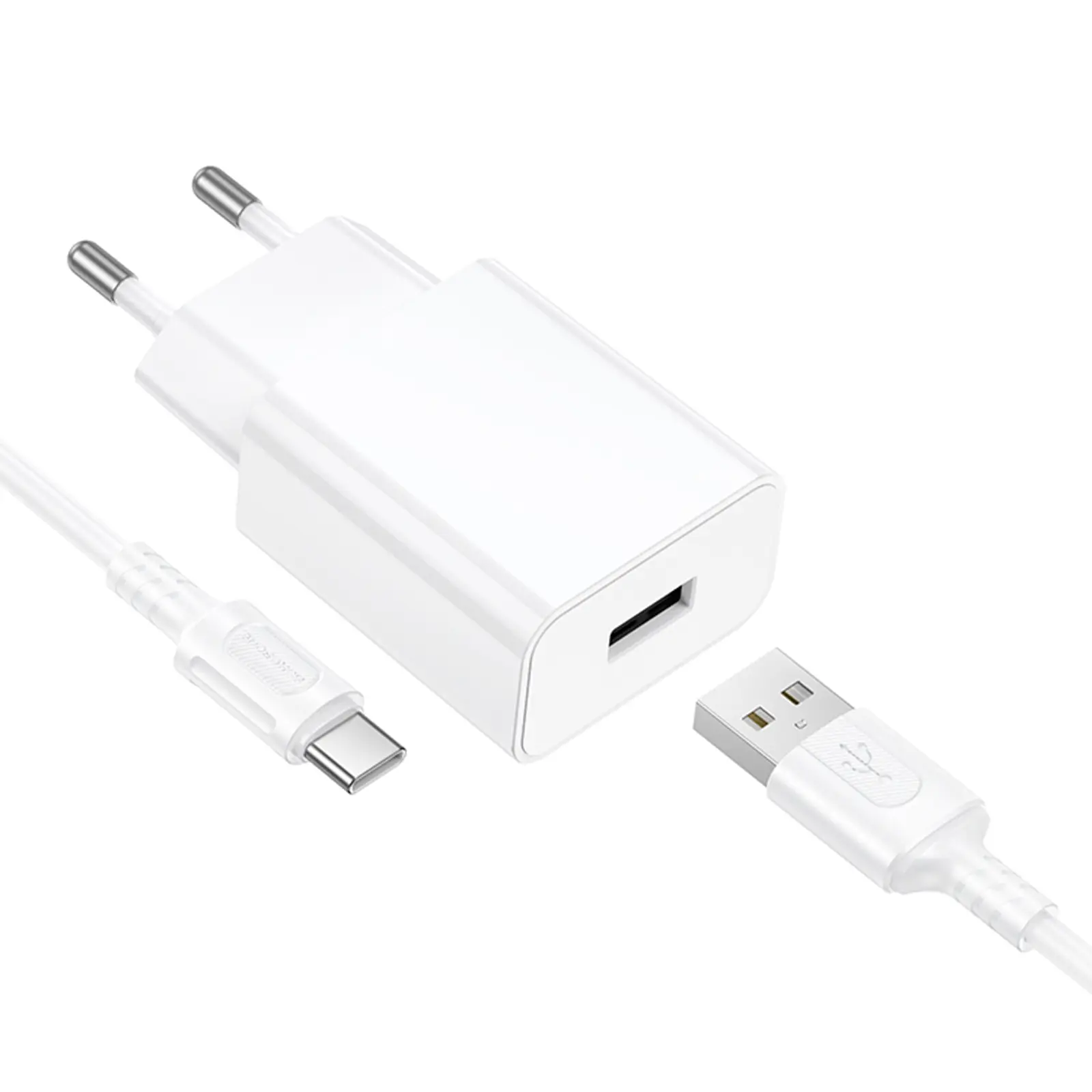 СЗУ Borofone BA110A Lemi 7.5W (1USB-A) + кабель USB to Type-C, White 2, купить оптом с доставкой
