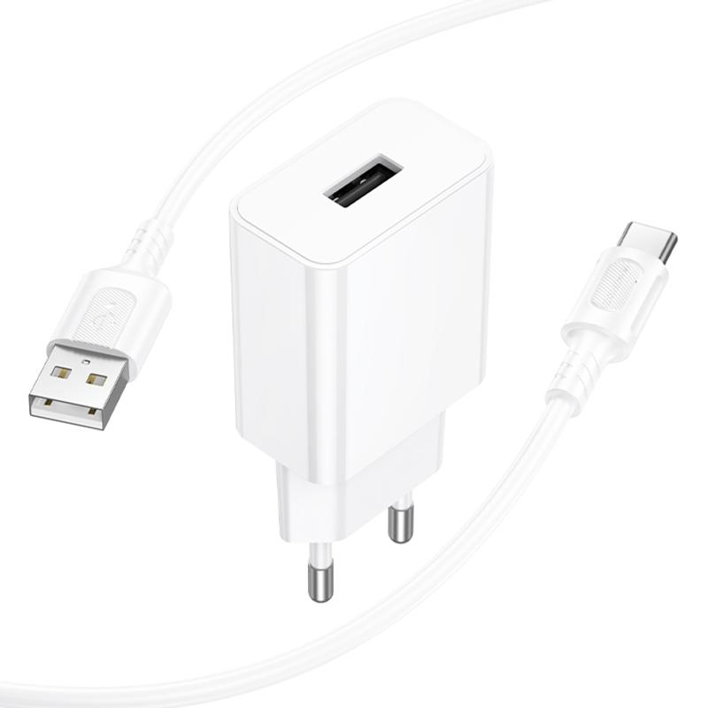 СЗУ Borofone BA110A Lemi 7.5W (1USB-A) + кабель USB to Type-C на картинке №4