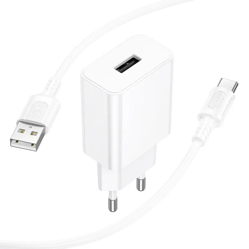 СЗУ Borofone BA110A Lemi 7.5W (1USB-A) + кабель USB to Type-C, White 3, купить оптом с доставкой