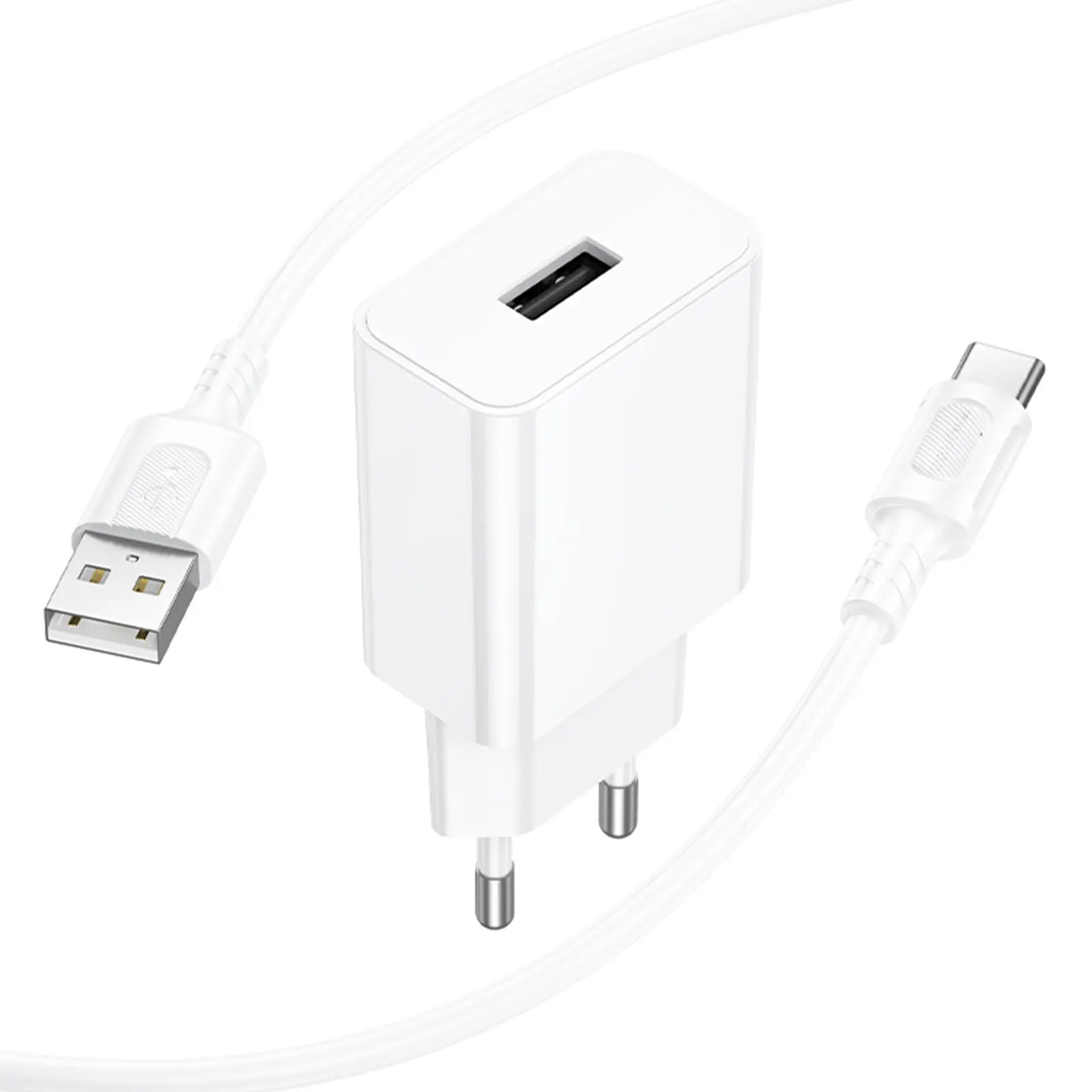 СЗУ Borofone BA110A Lemi 7.5W (1USB-A) + кабель USB to Type-C, White 3, купить оптом с доставкой